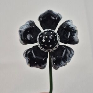 Vtg Original by Robert Black Enamel Flower Brooch 3" Mod Mid Century Pin